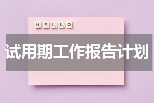试用期工作报告计划