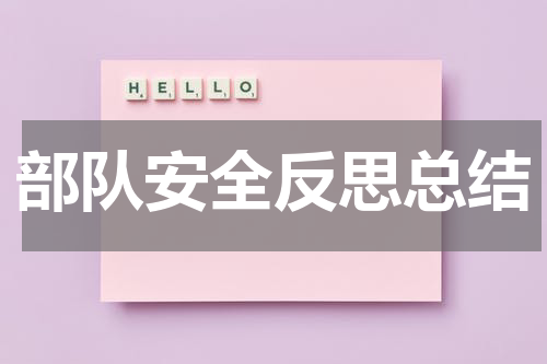 部队安全反思总结