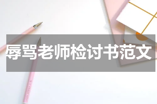 辱骂老师检讨书范文