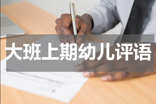 大班上期幼儿评语