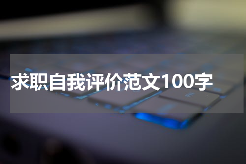 求职自我评价范文100字