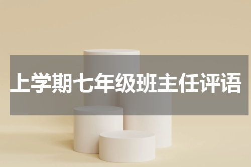 上学期七年级班主任评语