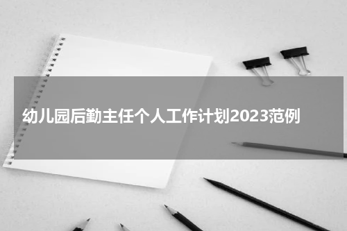 幼儿园后勤主任个人工作计划2023范例