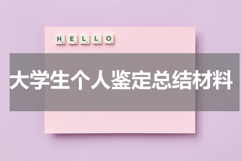 大学生个人鉴定总结材料