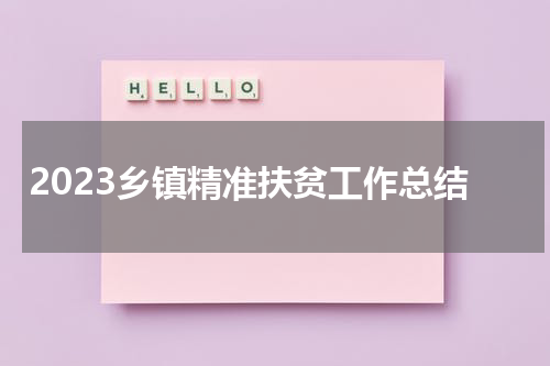 2023乡镇精准扶贫工作总结