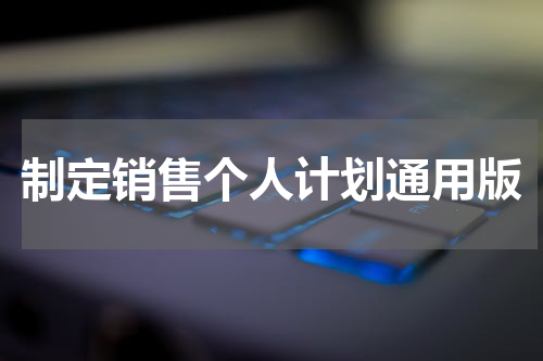 制定销售个人计划通用版