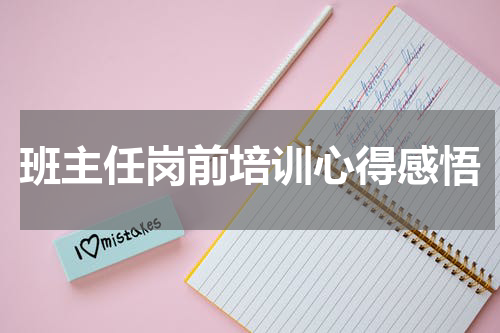 班主任岗前培训心得感悟