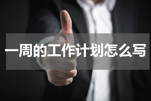 一周的工作计划怎么写
