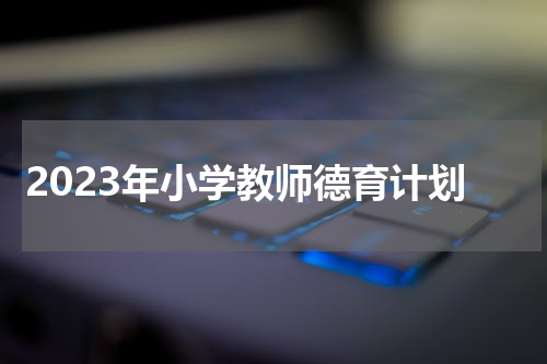 2023年小学教师德育计划