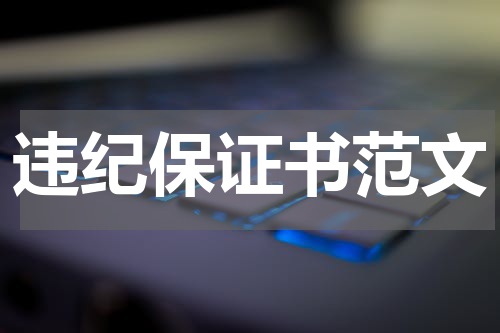 违纪保证书范文