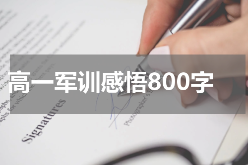 高一军训感悟800字