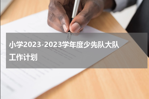 小学2023-2023学年度少先队大队工作计划