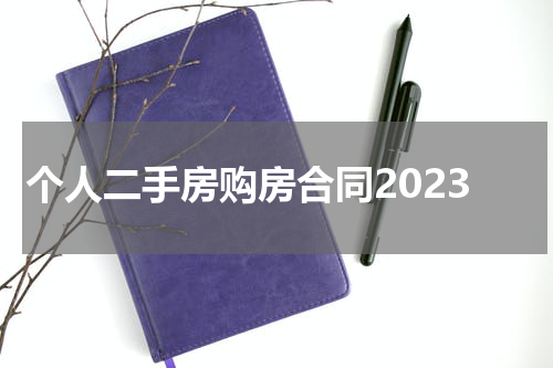 个人二手房购房合同2023