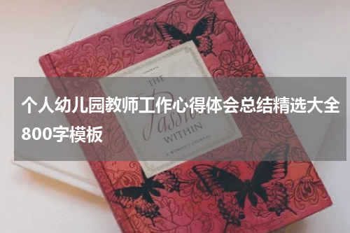 个人幼儿园教师工作心得体会总结精选大全800字模板