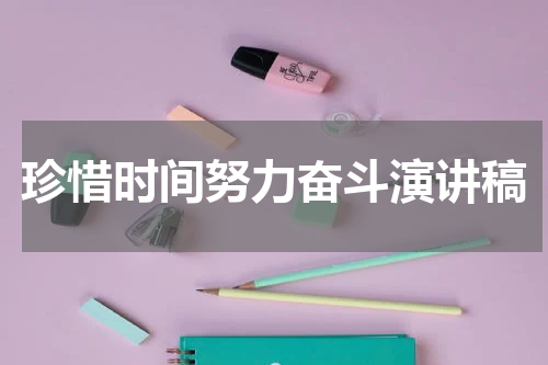 珍惜时间努力奋斗演讲稿