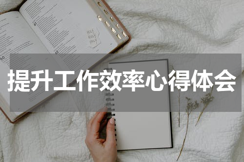 提升工作效率心得体会