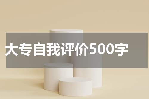 大专自我评价500字