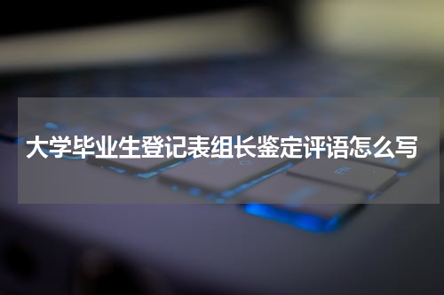 大学毕业生登记表组长鉴定评语怎么写