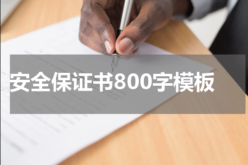 安全保证书800字模板