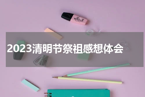 2023清明节祭祖感想体会