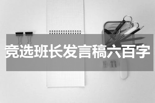 竞选班长发言稿六百字
