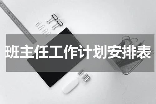 班主任工作计划安排表