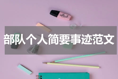 部队个人简要事迹范文