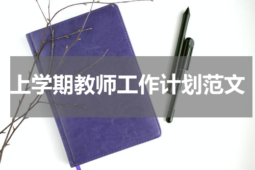 上学期教师工作计划范文