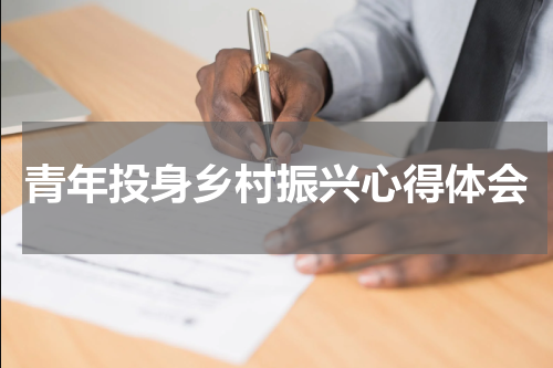 青年投身乡村振兴心得体会