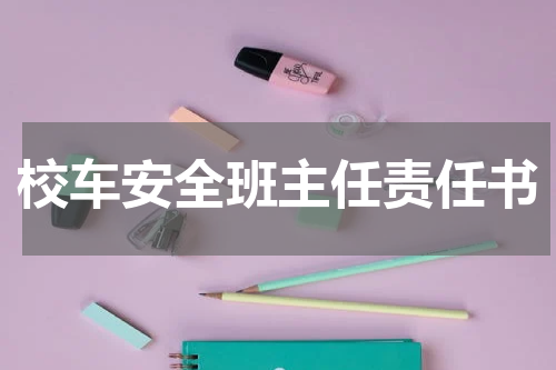 校车安全班主任责任书