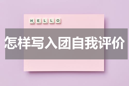怎样写入团自我评价
