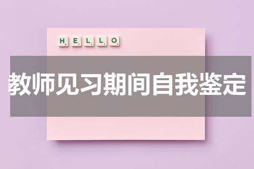 教师见习期间自我鉴定