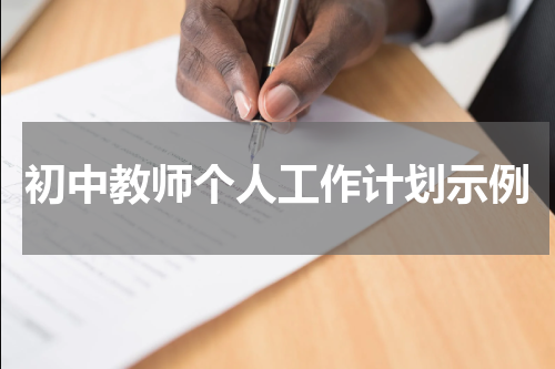 初中教师个人工作计划示例