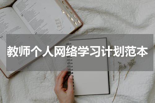 教师个人网络学习计划范本