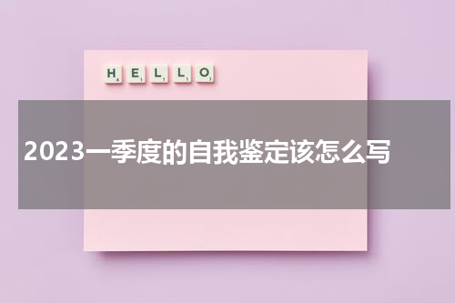 2023一季度的自我鉴定该怎么写