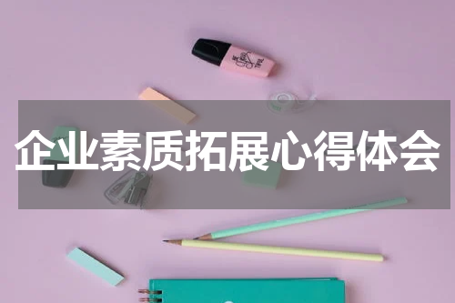 企业素质拓展心得体会