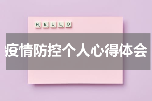 疫情防控个人心得体会