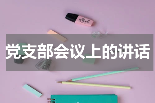 党支部会议上的讲话