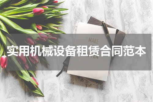 实用机械设备租赁合同范本