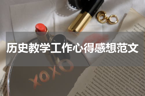 历史教学工作心得感想范文