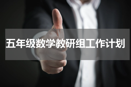 五年级数学教研组工作计划