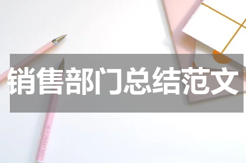 销售部门总结范文