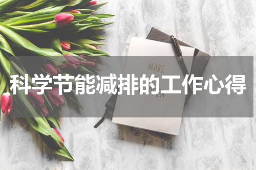 科学节能减排的工作心得