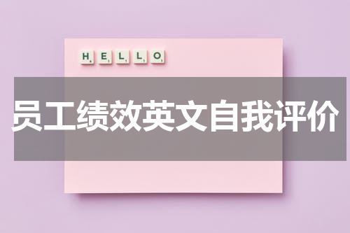 员工绩效英文自我评价