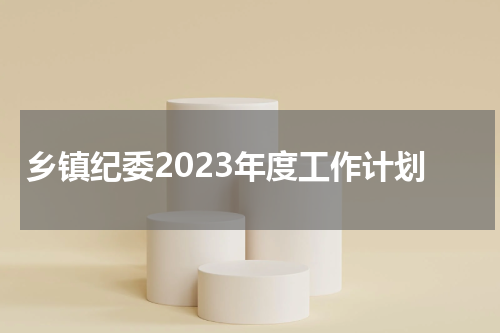 乡镇纪委2023年度工作计划