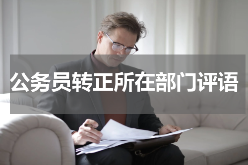 公务员转正所在部门评语