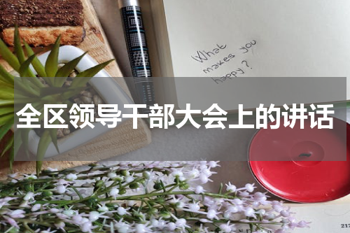 全区领导干部大会上的讲话