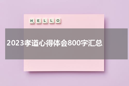 2023孝道心得体会800字汇总
