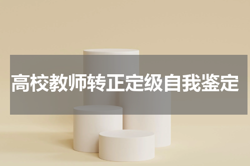 高校教师转正定级自我鉴定