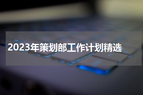 2023年策划部工作计划精选